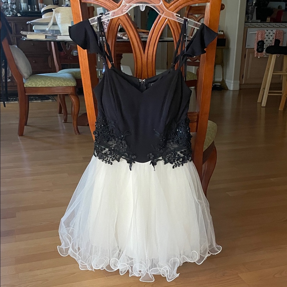 Speechless Black and White Mini Dress